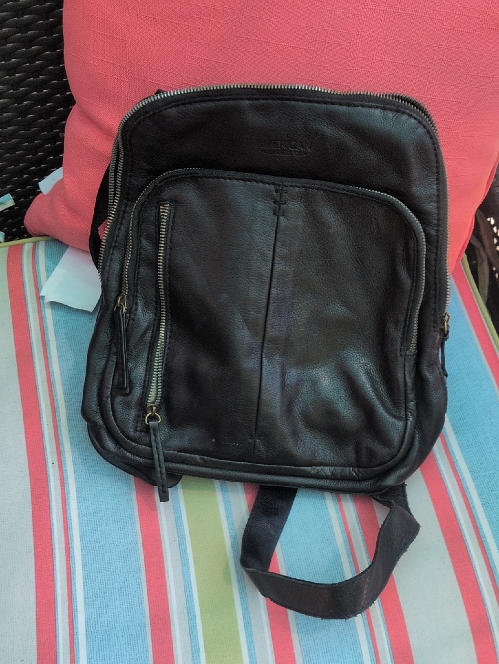 American Leather Co Black Leather Men’s Or Women's Backpack